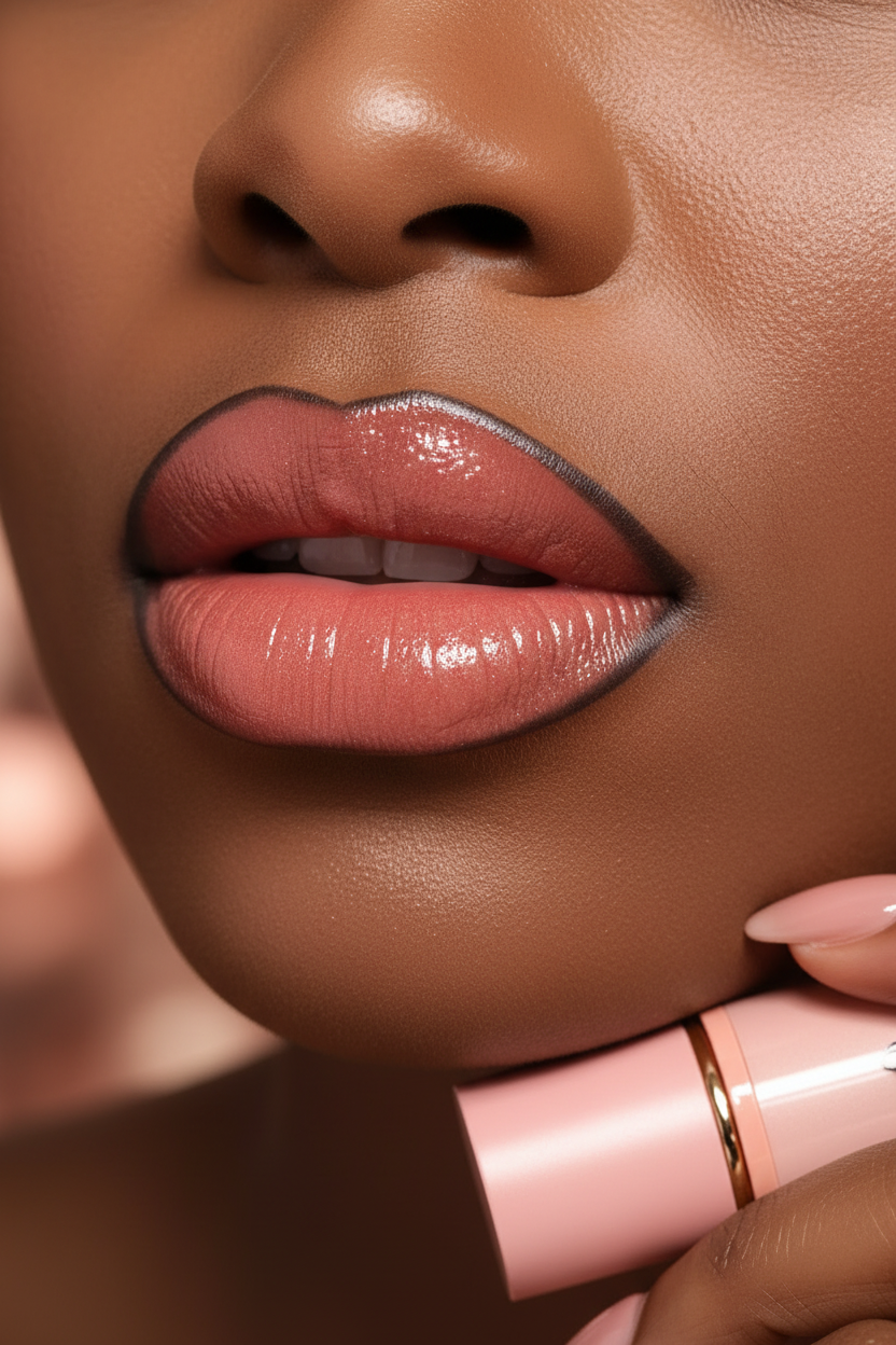 lady with kiss lip kit